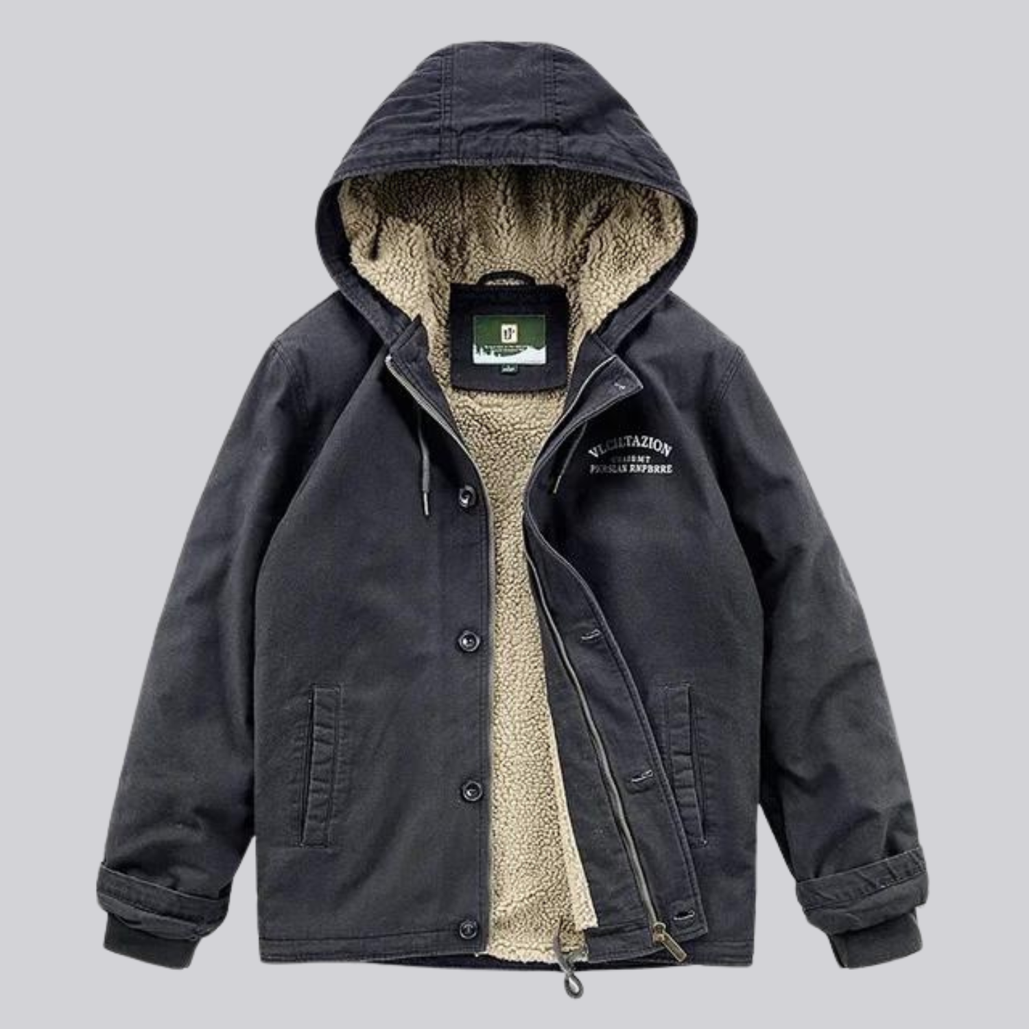 Jaqueta Bomber Masculina de Lã Premium para Outono Inverno