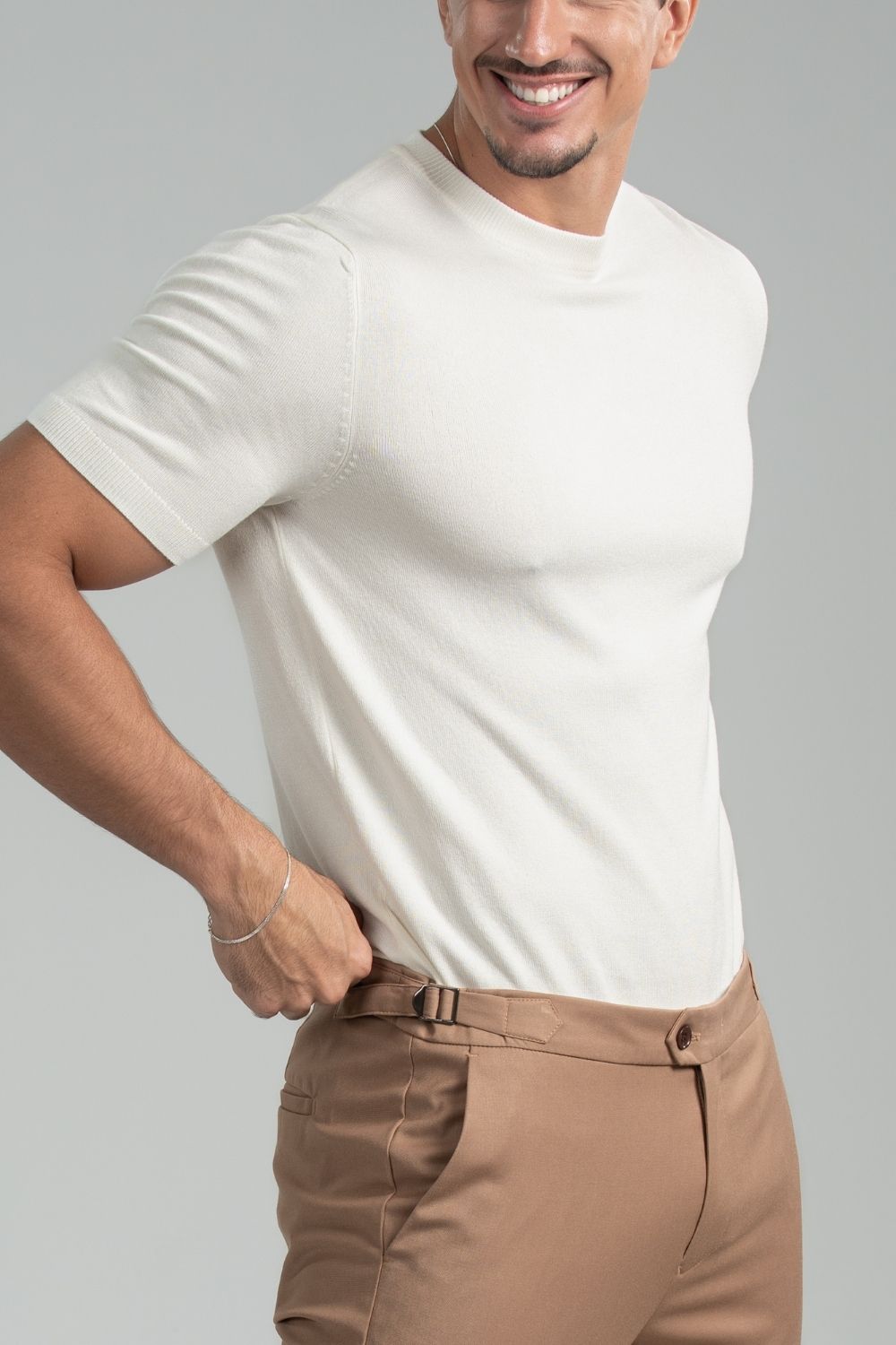 Calça Blaine Alfaiataria Com Ajuste Lateral Marrom - Linha Rich