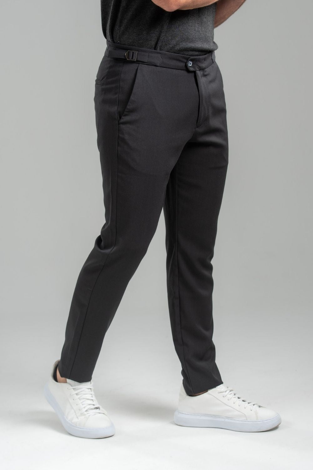 Calça Blaine Alfaiataria Com Ajuste Lateral - Linha Rich - Preto