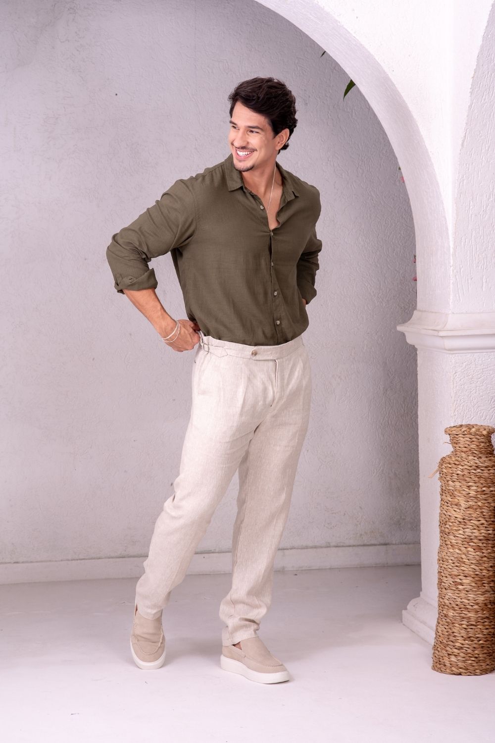 Calça Alfaitaria Noble Linho Natural - Linha Resort