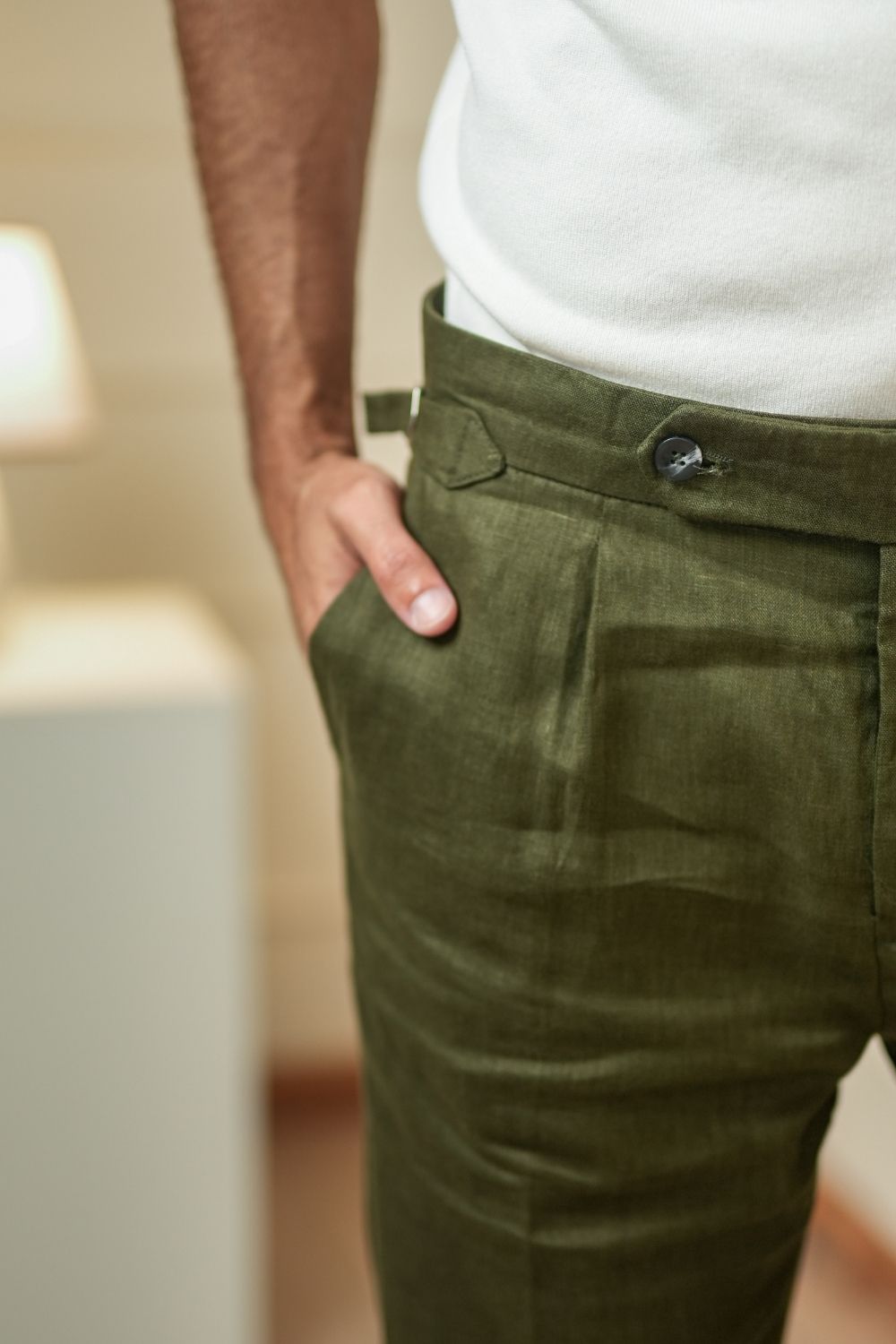 Calça Alfaiataria Noble Linho Verde - Linha Resort