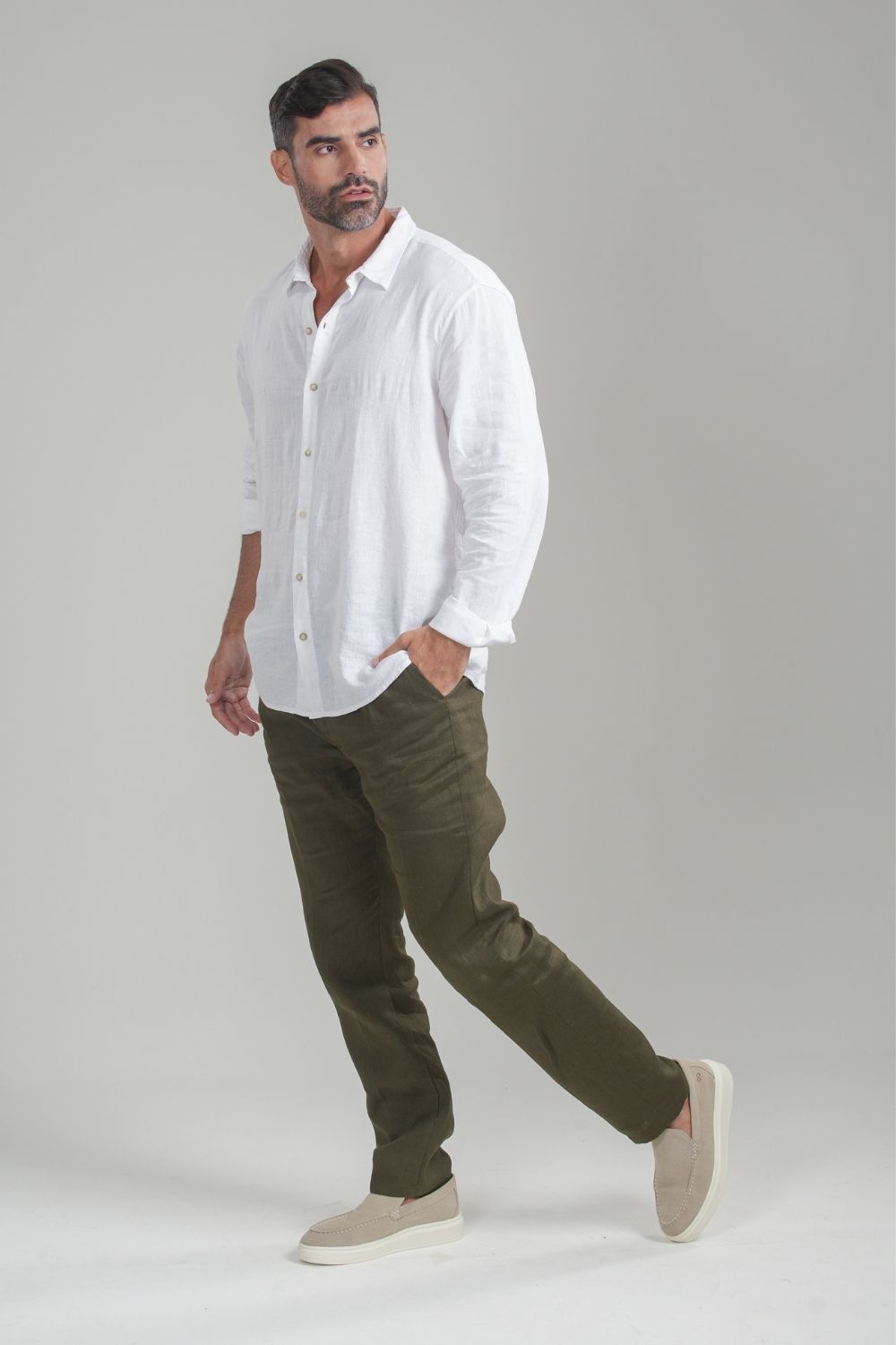 Calça Alfaiataria Noble Linho Verde - Linha Resort