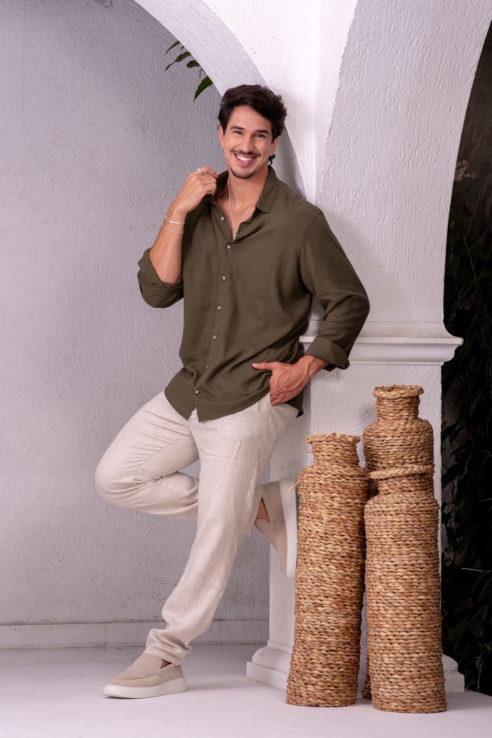 Calça Alfaitaria Noble Linho Natural - Linha Resort