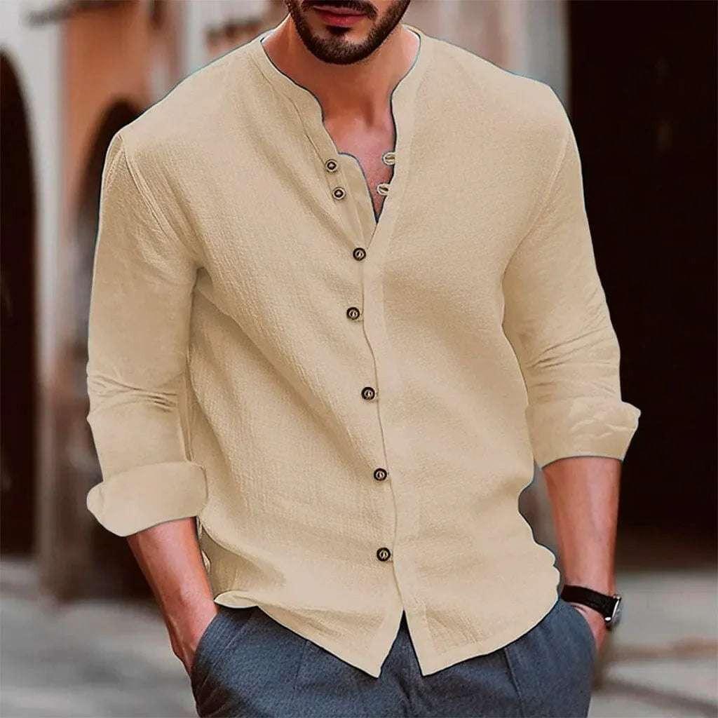 Camisa de Linho Masculina Marenzzo Gola Careca - Daymon