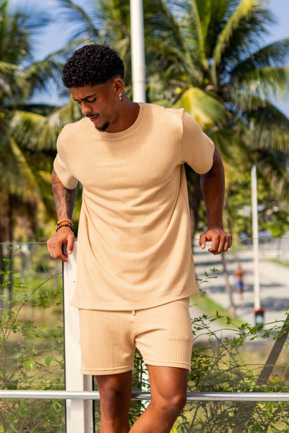 Camiseta Tricô Texturizada - Linha Urban - Areia