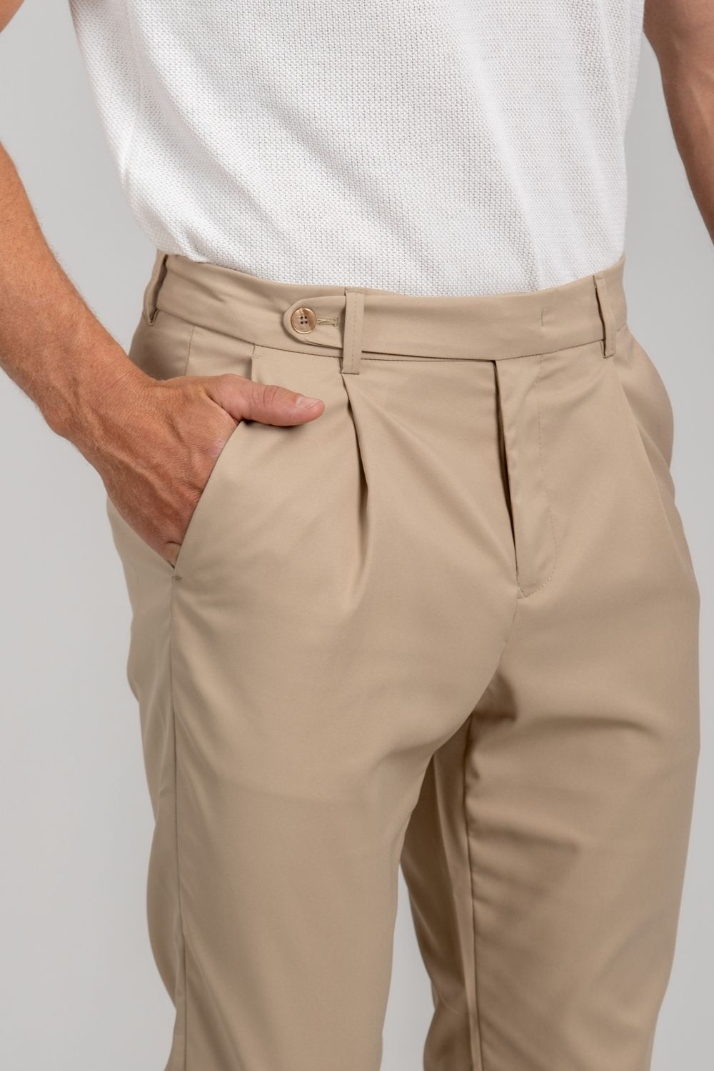 Calça Alfaitaria Tec Felline Caqui - Linha Rich