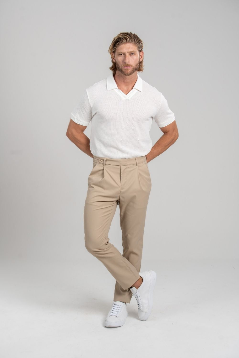 Calça Alfaitaria Tec Felline Caqui - Linha Rich