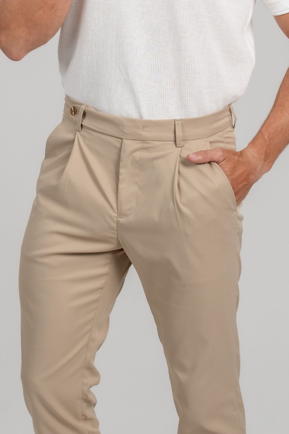 Calça Alfaitaria Tec Felline Caqui - Linha Rich