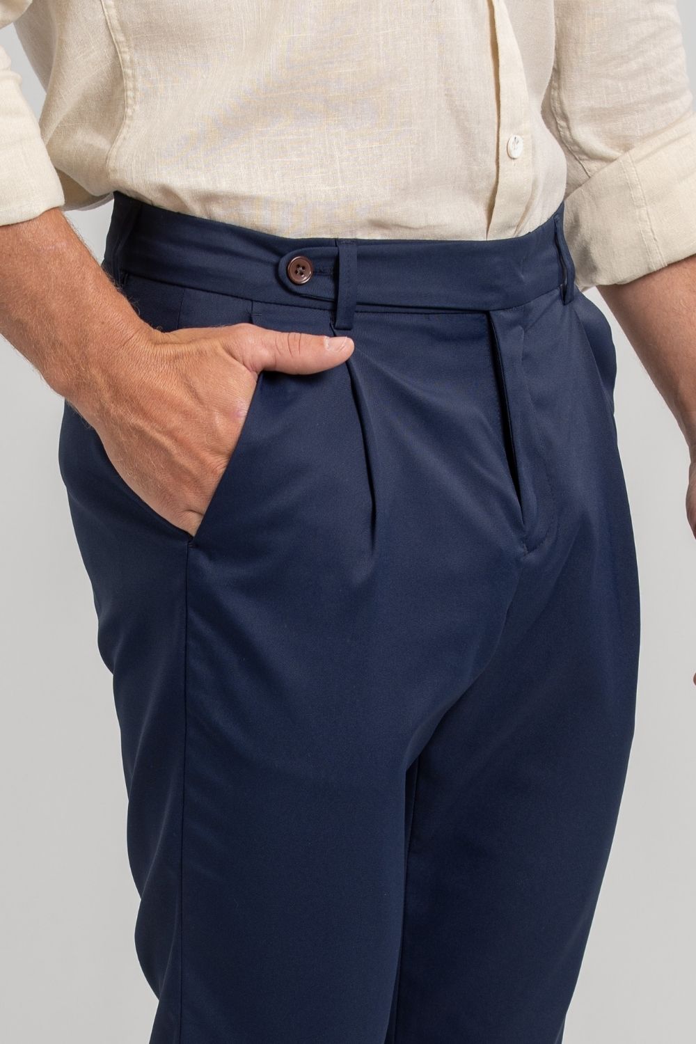 Calça Alfaitaria Tec Felline Azul Escura - Linha Rich