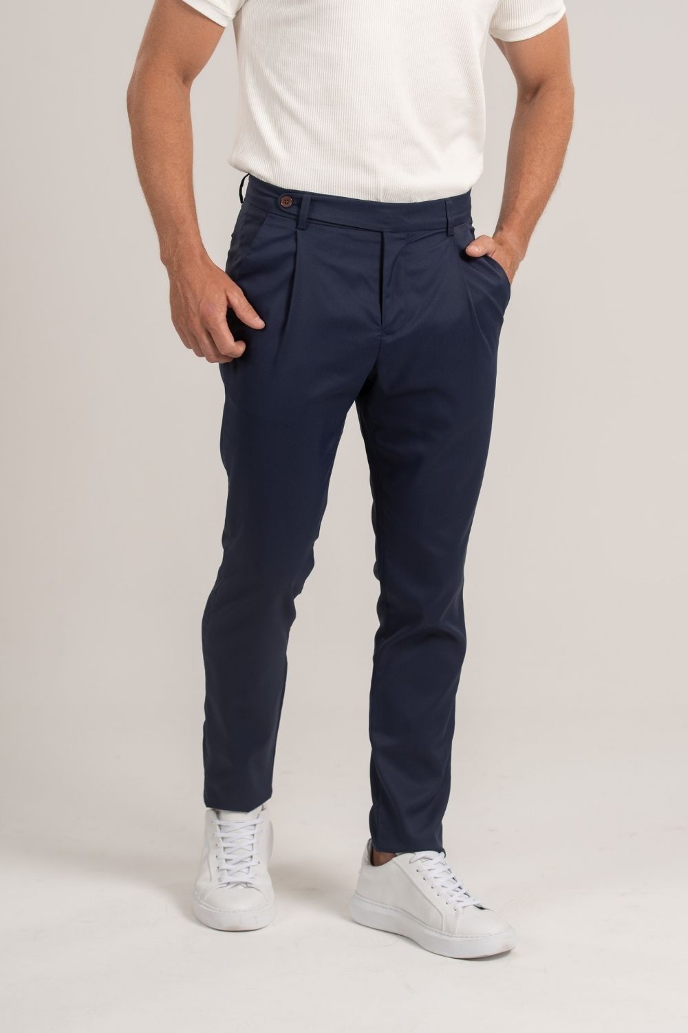 Calça Alfaitaria Tec Felline Azul Escura - Linha Rich