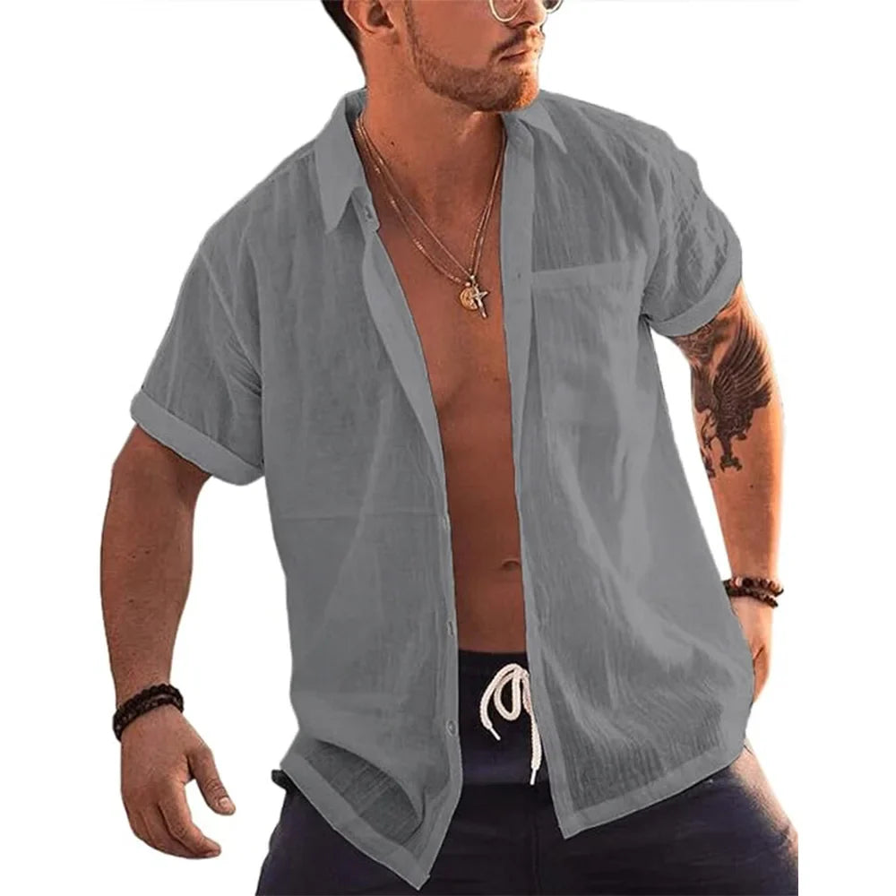 Camisa Masculina de Linho Marenzzo Amalfi
