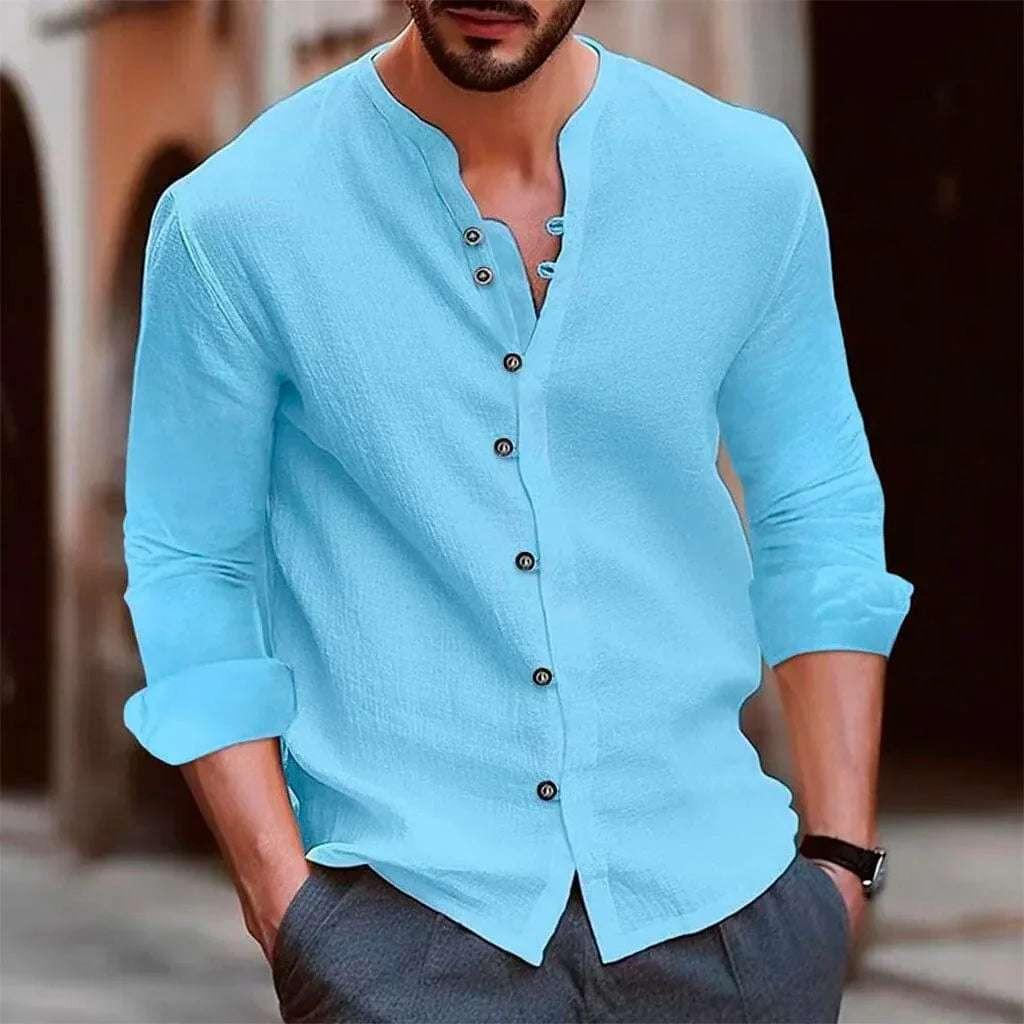 Camisa de Linho Masculina Marenzzo Gola Careca - Daymon