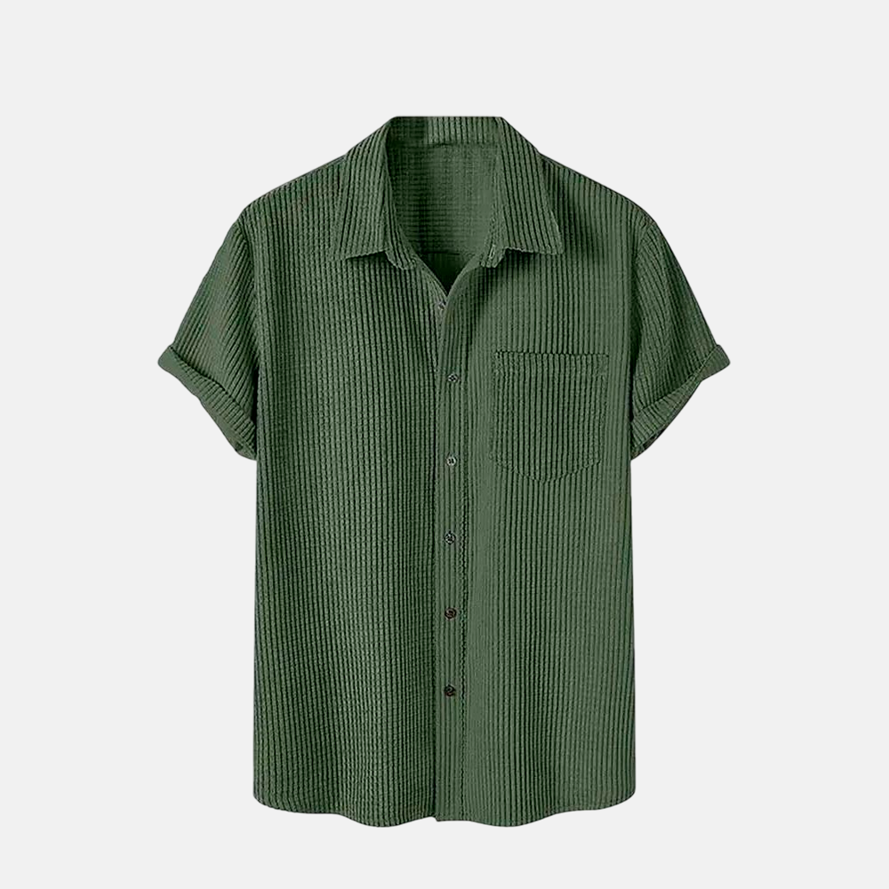 Camisa Manga Curta Marenzzo Veludo Cotelê