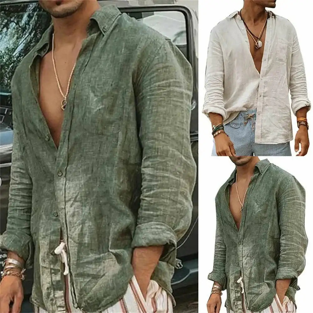 Camisa de Linho Masculina Marenzzo – Estilo, Conforto e Elegância