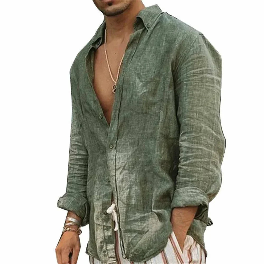 Camisa de Linho Masculina Marenzzo – Estilo, Conforto e Elegância