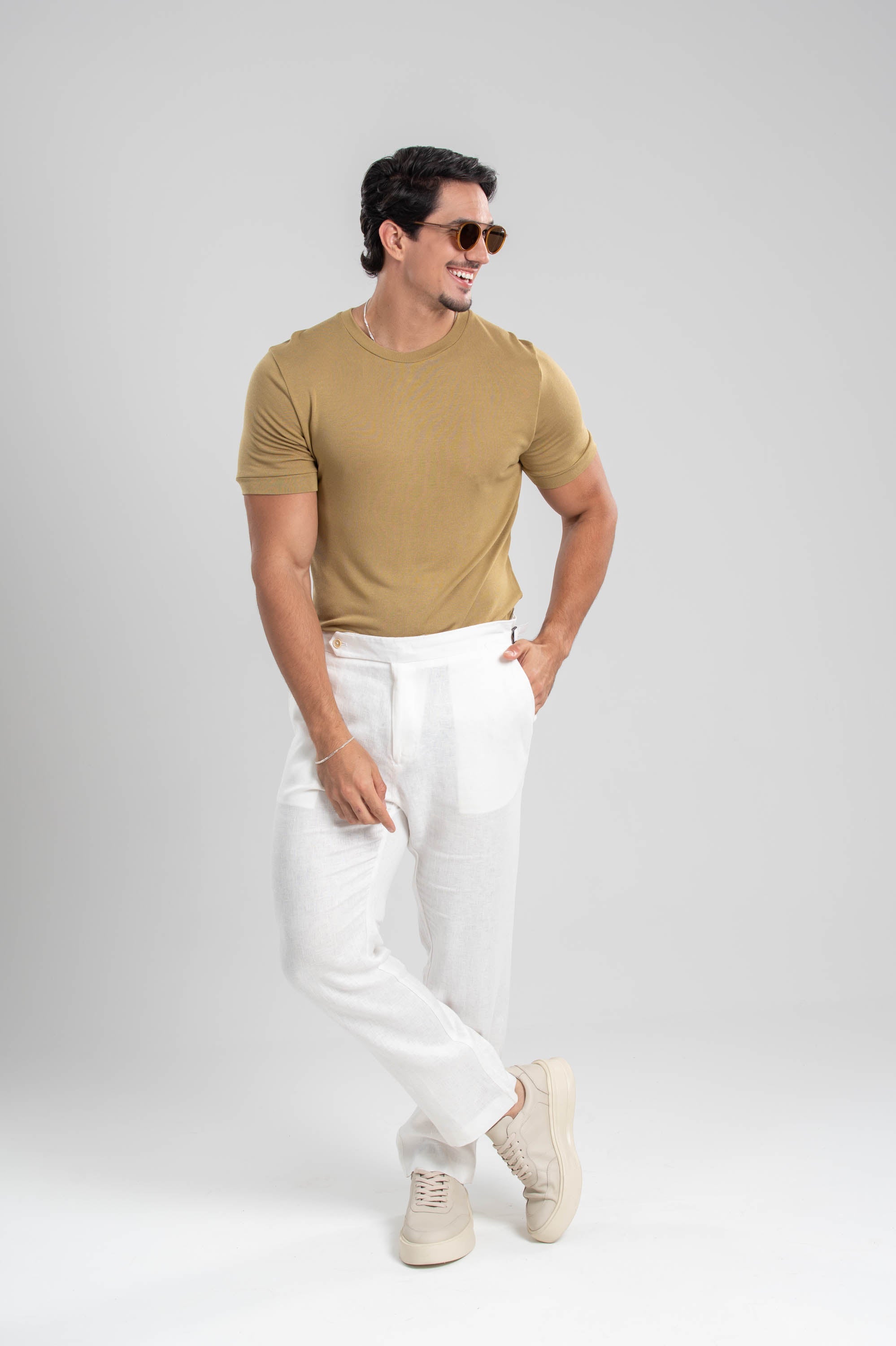 Calça Amalfi Alfaitaria Linho Off White - Linha Resort