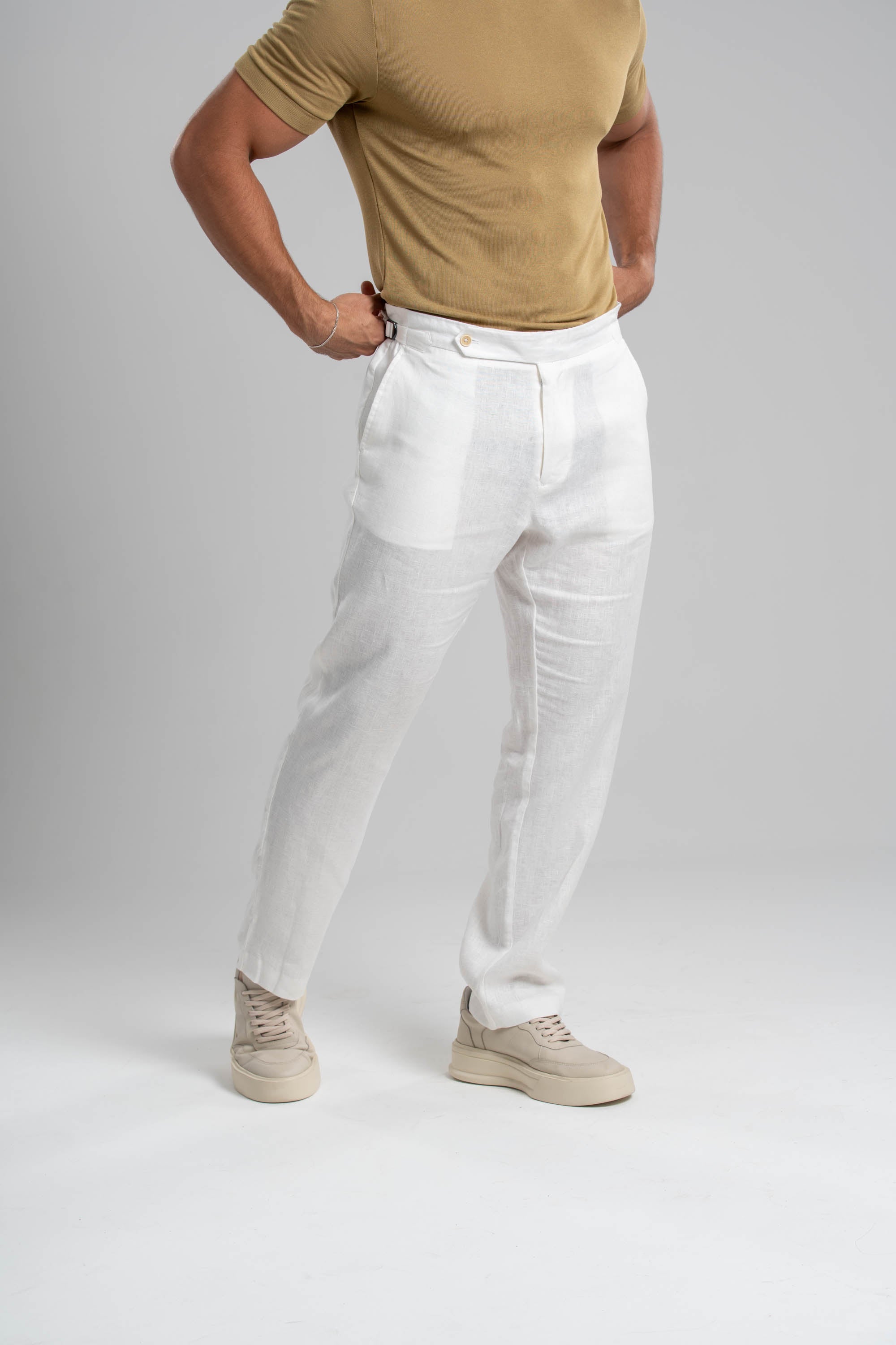 Calça Amalfi Alfaitaria Linho Off White - Linha Resort