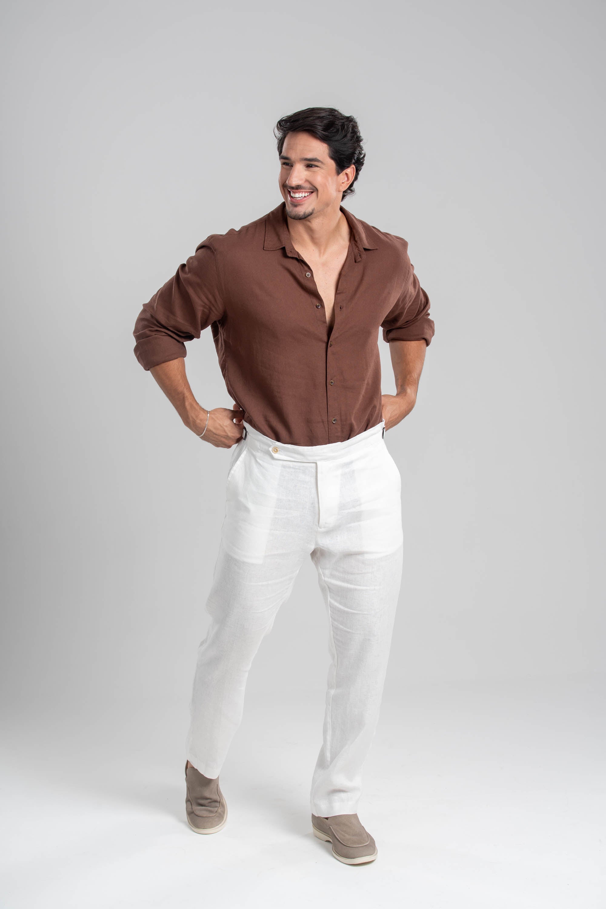 Calça Amalfi Alfaitaria Linho Off White - Linha Resort