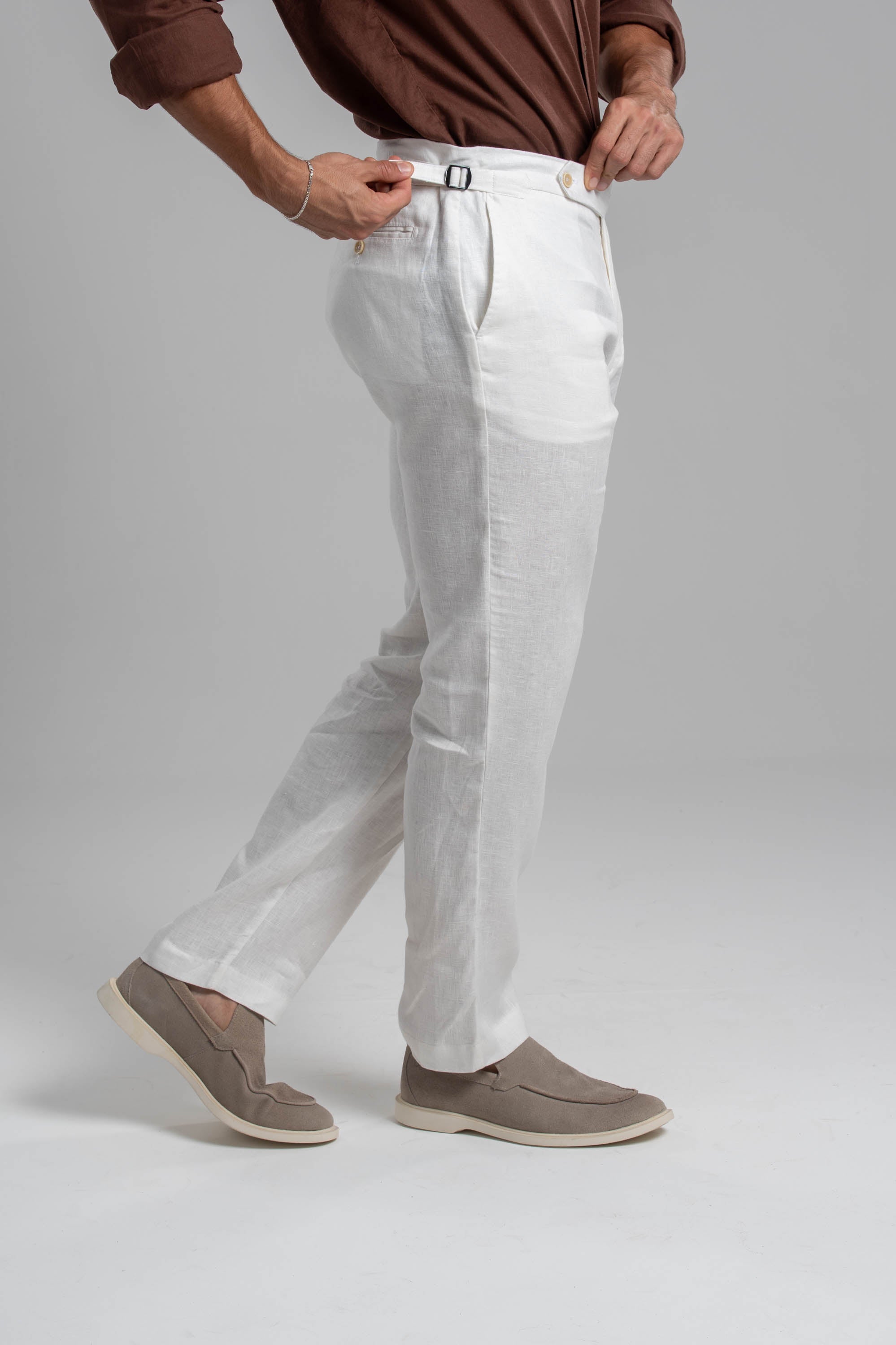 Calça Amalfi Alfaitaria Linho Off White - Linha Resort