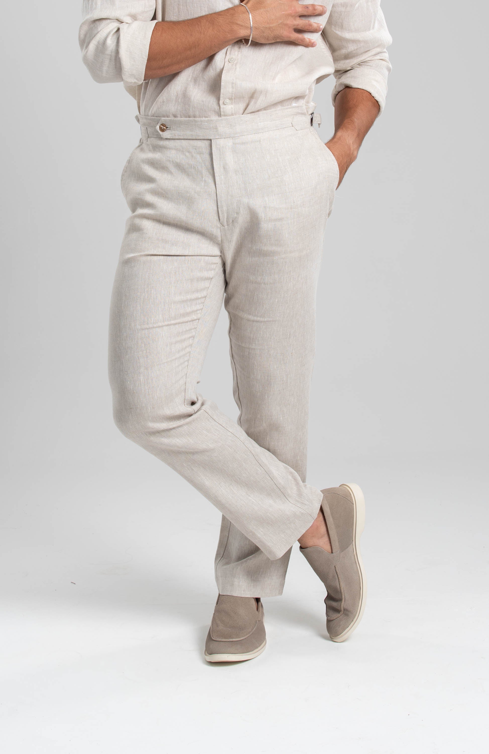 Calça Amalfi Alfaitaria Linho Natural - Linha Resort