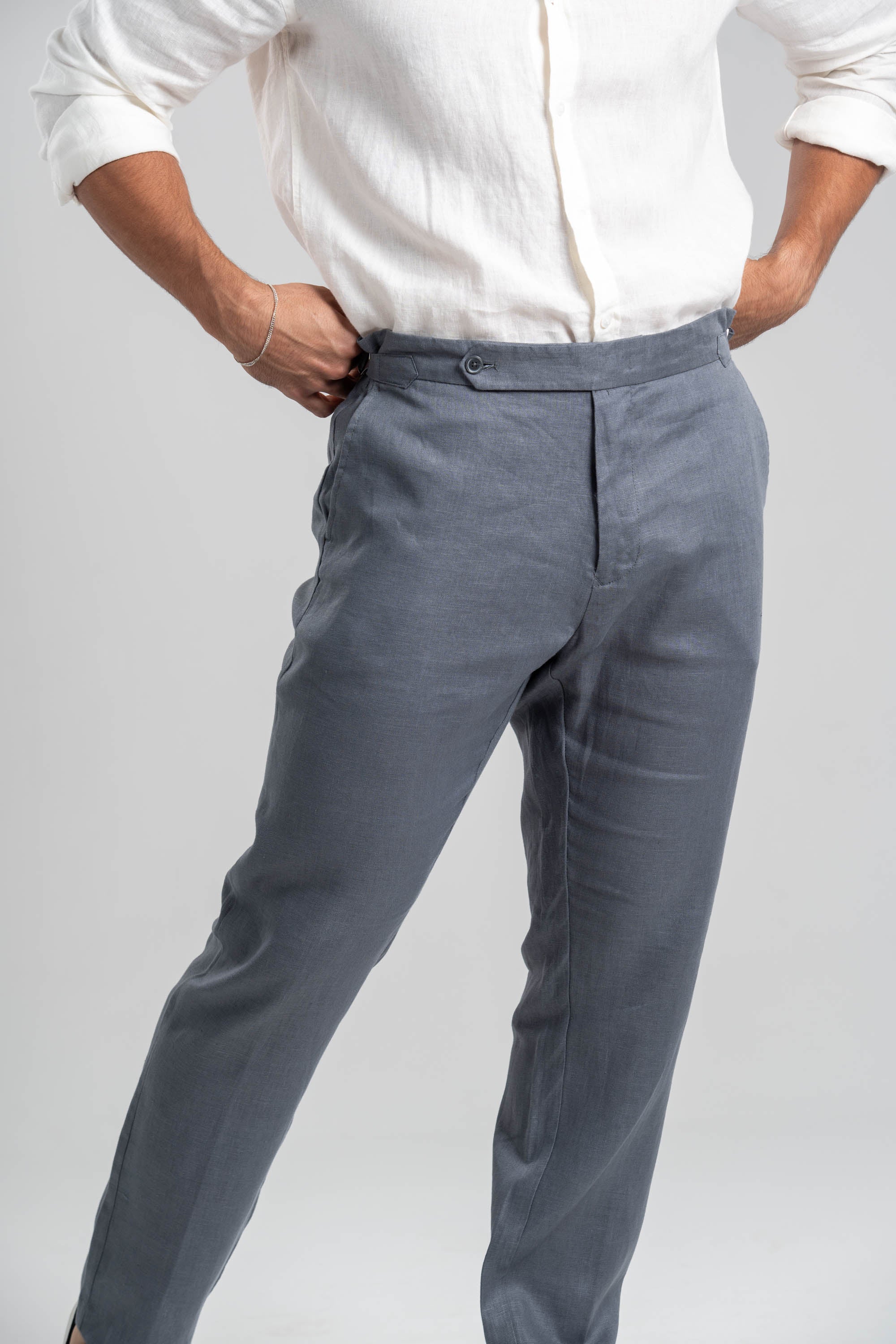 Calça Amalfi Alfaitaria Linho Chumbo - Linha Resort