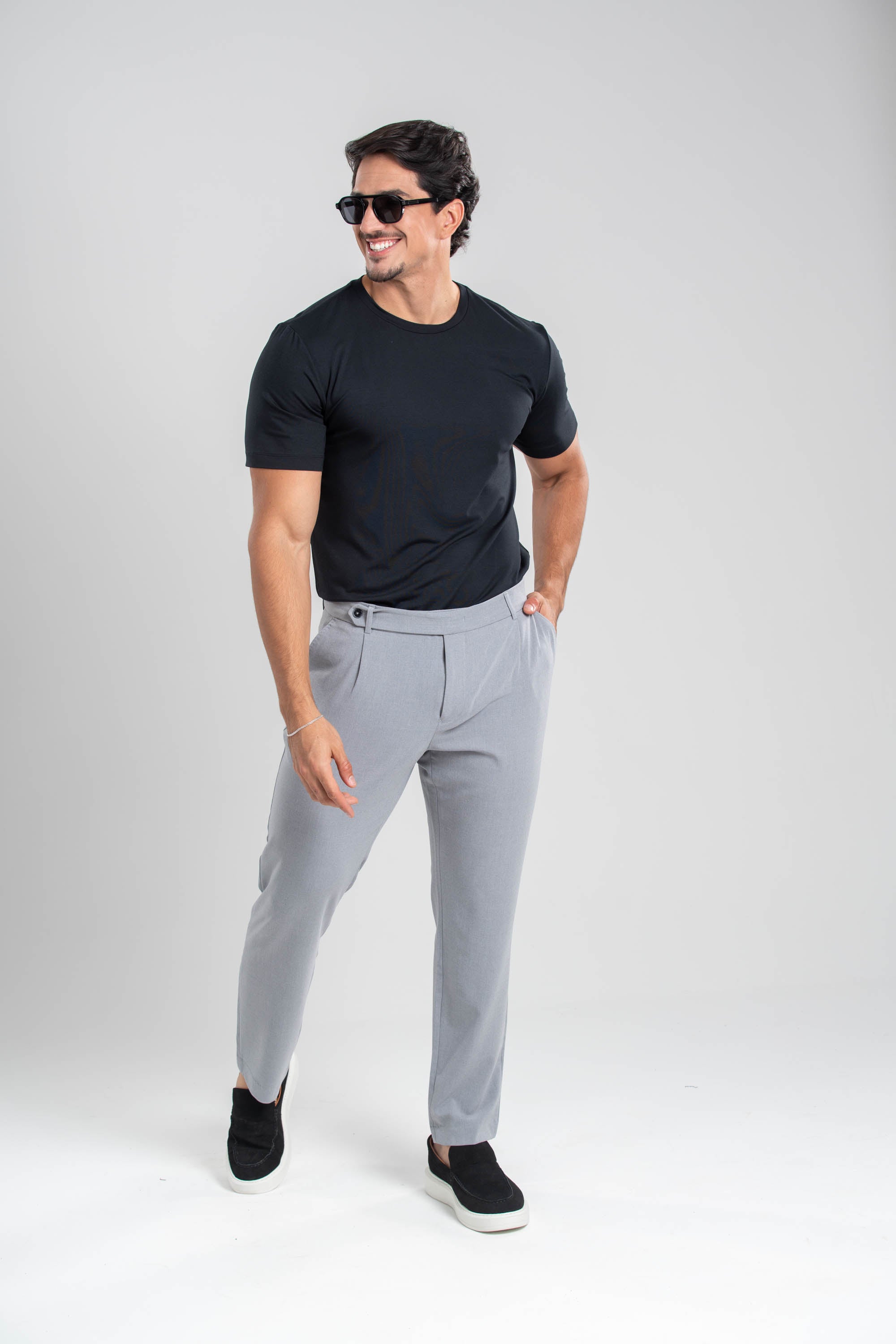 Calça Alfaitaria Casablanca Cinza Claro - Linha Resort