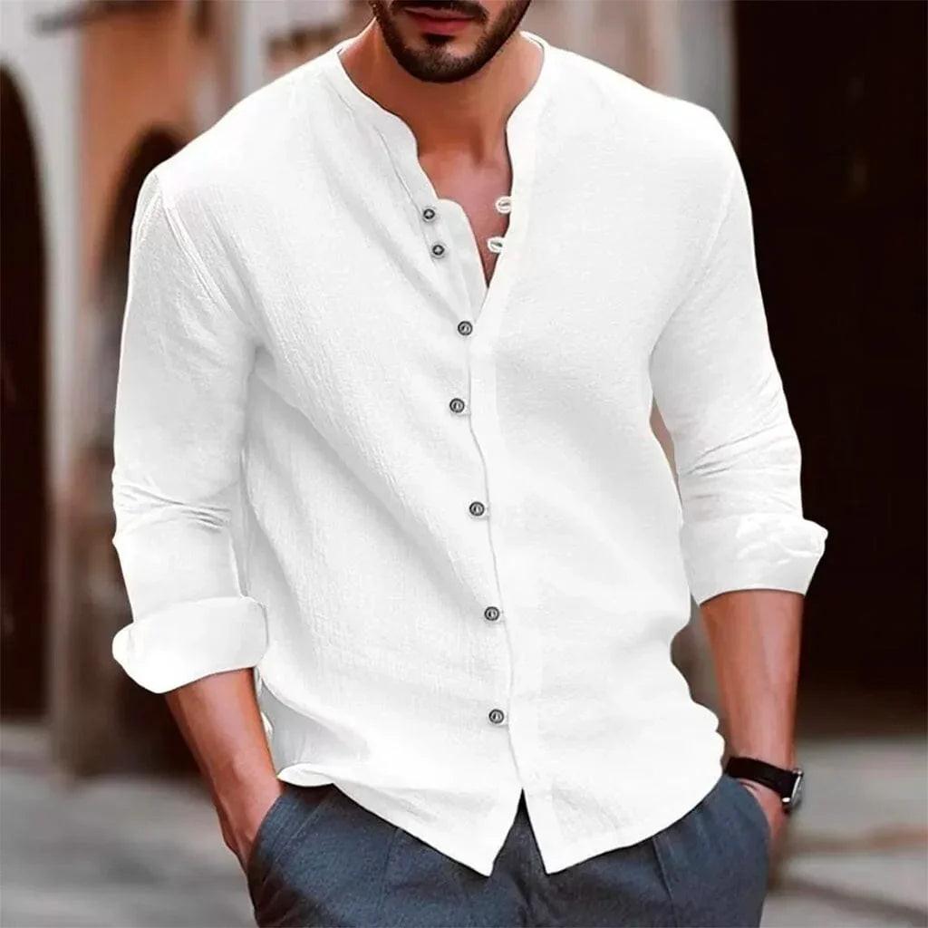 Camisa de Linho Masculina Marenzzo Gola Careca - Daymon