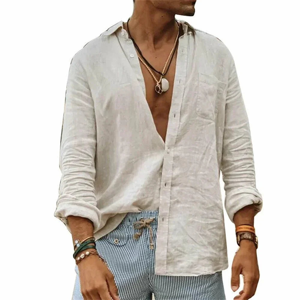 Camisa de Linho Masculina Marenzzo – Estilo, Conforto e Elegância